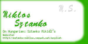 miklos sztanko business card